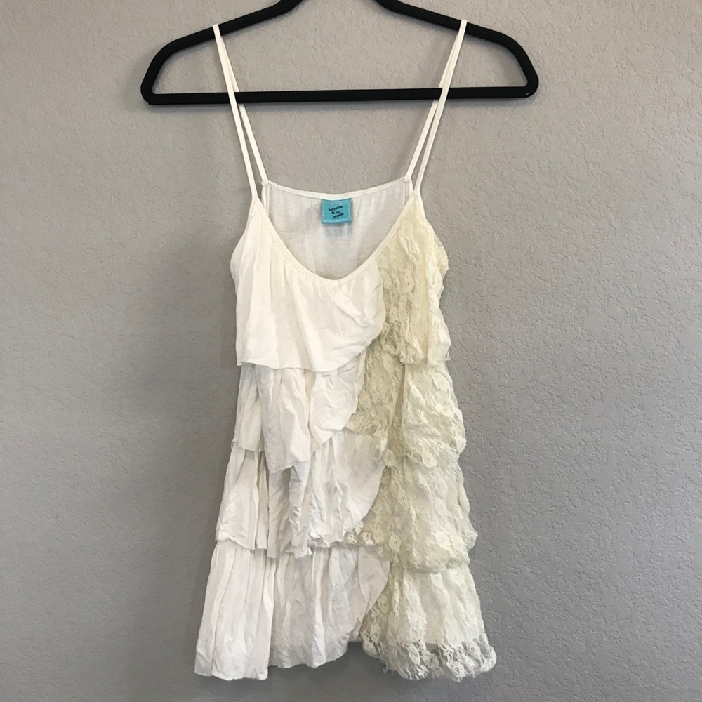 Nordstrom H.I.P. White/Ivory Lace Tank Top